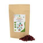 Organic Dried Cranberries (500g, 1.1lb), Whole Cranberries from Organic Cultivation, Lightly Sweetened with Fruit Juice, 100% Natural and Pure, Ready to Eat Fruit Snack, Vegan