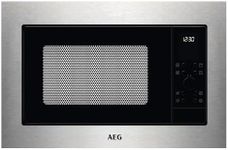AEG 6000 Series Integrated Microwave and Grill MSE2527DM, 25L, Child Lock, Built-in Microwave Quick Start, 11 Power Levels, Auto Timer, 380x560x550mm, Black/Stainless Steel with Antifingerprint
