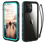 iPhone 13 Pro Max Waterproof Case - IP68 Shockproof Dustproof Full Protection with Lanyard (Teal)