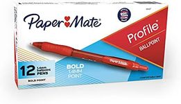 Paper Mate Profile Retractable Ballpoint Pens, Bold (1.4mm), Red, 12 Count