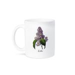 3dRose Mug_171228_2 Lilac, Botanical Print of a Lavender Spring Blooming Fragrant Flower Ceramic Mug, 15-Ounce