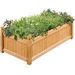Yaheetech 117 × 59 × 40 cm Wooden Raised Garden Bed, Horticulture Wood Rectangular Garden Planter Outdoor, Raised Planter Box for Yard/Greenhouse/Vegetable/Flower/Herbs, Light Brown