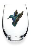 THE QUEENS' JEWELS Hummingbird Jeweled Stemless Wine Glass, 21 oz. - Unique Gift for Women, Birthday, Cute, Fun, Not Painted, Decorated, Bling, Bedazzled, Rhinestone