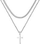 Yooblue Silver Cross Necklace for M