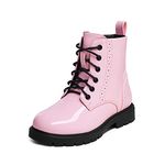 DREAM PAIRS Boys Girls KBO211 Side Zipper Combat Ankle Boots PINK Size 4 Big Kid