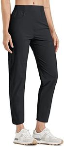 Libin Women’s Golf Pants Quick Dry Hiking Pants Lightweight Work Ankle Dress Pants for Women Business Casual Travel, Black, Large