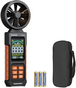 Proster Digital Anemometer Wind Speed Meter - Handheld Air Velocity Tester with CFM/CMM/CMS, Temperature, Flashlight, Backlit LCD for Drone, Boating, Shooting