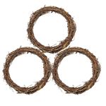 20cm Natural Grapevine Wreath - Vine Branch Wreath Rattan Wreath for DIY Christmas Craft, Front Door Wall Hanging, Wedding and Party Decors（3 Pack ）