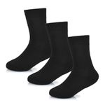 A2Z 4 Kids Boys Girls Thermal Socks Winter Warmth Insulated - Socks AZ598 Black 3 Pack 11-14 (4-6)