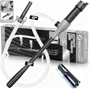 Transfer Pump Battery Operated Electric Siphon Pump for Gas, Fuel, Diesel, Water Transfer 2.4 GPM Flow Oil Extractor, 47 Inches Hose-Easy to Use Hand Fuel Pump, Multi-Use Siphon Transfer Pump(Grey)
