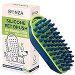 Bonza Dog and Cat Massage Brush, Dog Bath Brush with Removable Screen, Soft Silicone Bristles for Gentle Grooming for Pet, Curry Comb for Washing, Brushing for Short, Medium and Long Haired Pets