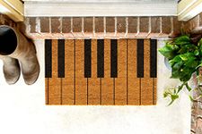 Ensound Piano Key Doormat Absorbent Non-Slip Floor Mat Scraping Mud Mat 24x16 Inch