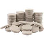 Self-Stick 1" Furniture Felt Pads Value Pack for Hard Surfaces (48 Piece) - Oatmeal, Round