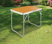 Unibos Camping Table Portable Picnic Table Aluminium Folding Table Indoor Outdoor Table Heavy Duty Garden Trestle Set for BBQ Picnic Party, Load Capacity 15KG (Orange)