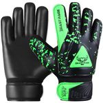 BEAST RAGE Goalkeeper Gloves for Kids Boys Youth,Soccer Goalie Gloves Kids with Double Wrist Support,Strong Grip Double Padded Palm football gloves boys (Green, Size 4 suitable for 6 to 9 Years old)