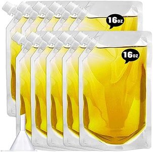 Concealable and Reusable Cruise Sneak Plastic Flask kit,Juice Travel Plastic Flasks Bags Drink Bags for Travel Outdoor Sports, Concerts, Events(16OZ-10PCS)