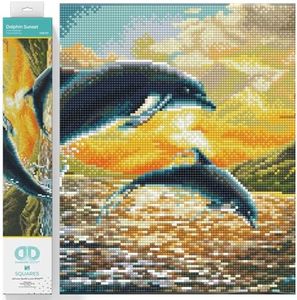 DIAMOND DOTZ Dolphin Sunset Diamond Painting Kits for Adults - Diamond Art Kits a Relaxing Creative Craft Kit with Dotz Gems 12.4x16.5