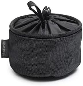Brabantia - Bolsa para Pinzas - con Capacidad para 75 Pinzas - con Cordón de Cierre - se Fija al Tendedero, al Tendedero Giratorio o al Cinturón de Sus Pantalones - Matt Negro- 16 x 16 x 16 cm