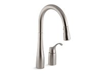 KOHLER K-647-VS Simplice Pull-Down Kitchen Sink Faucet, Vibrant Stainless