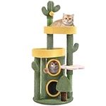 Yaheetech Cat Tree Cat Tower, 123cm Cacuts Cat Tree for Indoor Cats, Oasis-themed Climbing Tree w/Scratching Posts & Multi-Level Condos & Cozy Perches & Ball, Cat Activity Centre, Flower Cat Tree