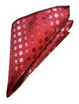 VOICI France - Premium Pocket Square Men Satin Wedding Handkerchief Multicolor Free Size (Polka Red)