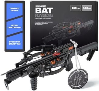 BALLISTA BAT Reverse L-Stock Draw Compound Crossbow for Hunting, Fishing and Target - Fast 340 fps, Powerful 150 lbs, Lightweight 4 lbs