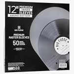 Big Fudge Premium 12-Inch Round Bottom Inner Vinyl Sleeves - Anti Static Rice Paper for Dust-Free Records - Covers for Vinyl Record Storage & Accessories - 50pcs Pack