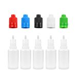 15ml PE Unicorn Pen Plastic Bottle with Child Resistant Tamper Evident Cap (5 Pack) Multicolor, Black Blue Green Red White