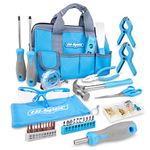 Hi-Spec 34pc Blue Home DIY Tool Kit. Complete Household Hand Tools. All Essential Repairs in a Bag