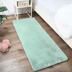 Luxe Home Runner Super Soft Anti Skid Rabbit Fur (1000 GSM) Bathroom Mats for Bedroom, Door, Kitchen Floor (2 x 5 ft, Lime) Pack of 1