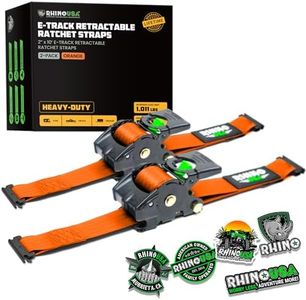 Rhino USA 2x10 Retractable E Track Ratchet Straps