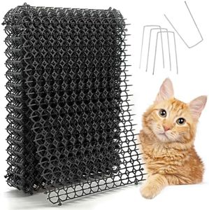 YeeLok 12 Pack Cat Deterrent Mat, 16 x 13 inch Scat Mat with Spikes for Indoor & Outdoor Pet Training, Keep Cats & Dogs Away Protect Plants, Furniture and Countertop