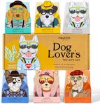 Thoughtfully Gourmet, Dog Lover’s Tea Gift Set, Includes 24 Teas in 6 Flavours with Stylish Dog Art and Fun Quotes for Dog Moms and Dog Dads, Set of 24