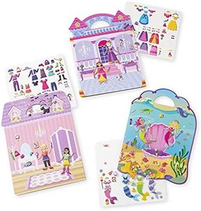 Melissa & Doug 3 Livres d'autocollants en relief repositionnables - Princesses, Sirènes, Conte de fée, Livres d'activités, Loisirs créatifs pour filles et garçons, Cadeau pour enfants de 3+ ans