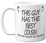 Stuff4 This Guy Has The Best Cousin Mug - Cousin Gifts, 11oz Ceramic Dishwasher Safe Coffee Mugs - Cousin Gifts for Birthday, Christmas Day Presents, Secret Santa, Premium Cup - Made in UK