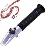 Wine Refractometer, Hand Held Brix/Alcohol Refractometer with ATC for Wine Making Homebrew Kit, Dual Scale(Brix 0-40%, Alcohol 0-25%),for Grape Wine Making Winemakers Homebrew Tool