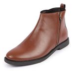 FAUSTO FST KI-103 TAN-42 Men's Tan High Ankle Zipper Closure Fashion Trend Classic Work Boots (8 UK)