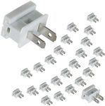 Aniai Vampire Plugs, 25PACK SPT-2 Male Plug White, Slip and Slide Plug Add, Replacement Plug 2 Prong, 8 Amp 125 Volt for SPT-2 Wire (spt2 Male, White)