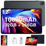 DOOGEE 12 Inch Tablets Android 14, T20 Ultra 2.4K Android Tablet with 32GB RAM 256GB ROM, Helio G99 8-Core Processor, 10800mAh Battery,4 Speakers, 4G Dual Sim Cellular Tablets with Widevine L1, Gray