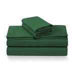 Tribeca Living 100% Cotton German Flannel Sheet Set - 200 GSM, Deep Pocket, Ultra Soft & Cozy, King, Emerald Green