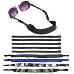 SENHAI 4 Pcs Waterproof Sunglass Strap with Swimming Diving Floating Neoprene Materials and 4 Pcs Safety Sunglass Straps, Soft Eyewear Retainers for Sport, Reading