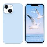 GUAGUA Compatible with iPhone 14 Case, iPhone 14 Silicone Case, Soft Gel Rubber Slim Lightweight Microfiber Lining Cushion Texture Cover Shockproof Protective Phone Case for iPhone 14 6.1'',Light Blue