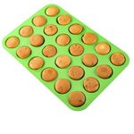 FantasyDay 1Pcs Round Chocolate Cookie Molds, 24-Cavity Cylinder Chocolate Cover Cookie Silicone Molds for Candy Mini Cakes Jelly Baking (Random Color)