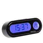 Car Temperature Dashboard Clock, LCD Digital Car Inside Electronic LED Time Clock Thermometer with Backlight for Indoor Outdoor