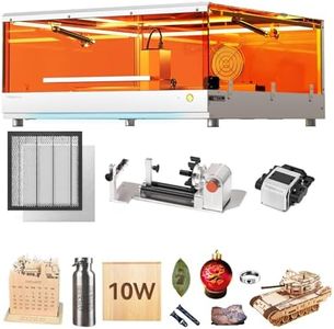 TOOCAA 10W Laser Cutter and Engraver Machine with 5 in 1 Rotary Roller Set, Smart HD Camera, Air Assist Pump, Honeycomb Panel, Lazer Engraving Machines for Tumblers Wood Metal Acrylic Leather
