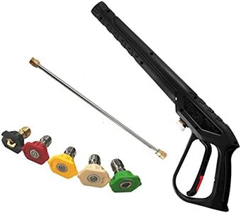 WXNANY High Pressure Washer Gun with Replacement Wand Extension 5 Adjustable Nozzle Tips for Cars Fences Driveways Patios, M22-14mm Fitting, Max 3600 PSI, 6.6GPM