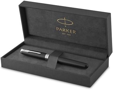 PARKER Sonnet Rollerball Pen, Matte Black Lacquer with Palladium Trim, Fine Point Black Ink (1931523)
