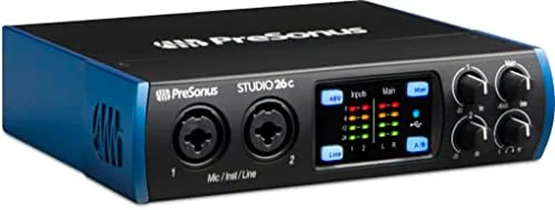 PreSonus Studio 26c 2x4, 192 kHz, USB Audio Interface with Studio One Artist and Ableton Live Lite DAW Recording Software