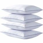 iFaon Soft Fluffy Bed Pillows Standard Size Set of 4 Pack for Sleeping Stomach Back Sleeper, 20x26 in Hypoallergenic Down Alternative Pillow Support, Striped