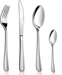 HaWare 24 Piece Cutlery Set, Stainless Steel Flatware Silverware Set with Knife Spoon Fork, Service for 6, Mirror Polish & Dishwasher Safe (Classic Design)